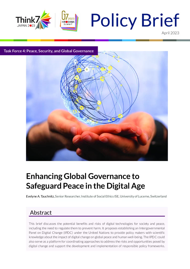 Enhancing Global Governance to Safeguard Peace in the Digital Age – The ...