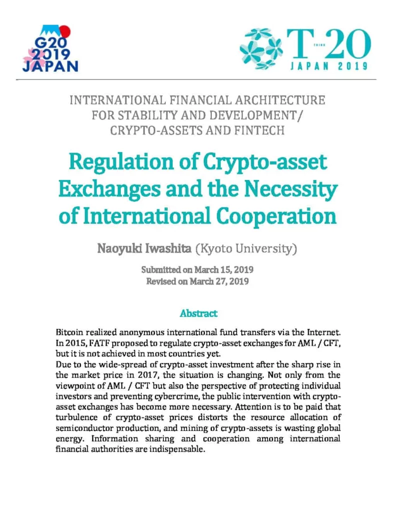 Regulation of Crypto-Asset Exchanges and the Necessity of International  Cooperation – The Global Solutions Initiative